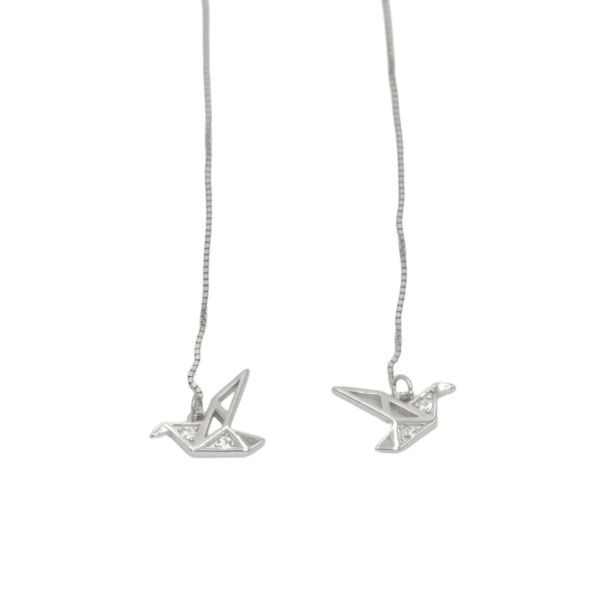 Aretes Largos Ave Paloma de Plata .925